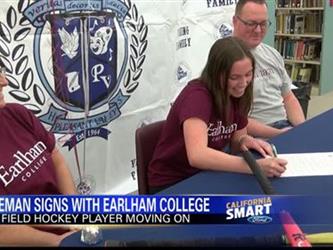 Regan Seeman signing with Earlham College 2018